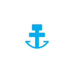 Obraz premium Sea Anchor Beach Solid Icon