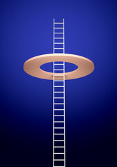 Career growth or business development. Reaching to success or conquering adversity.