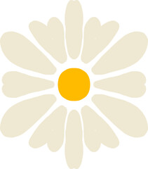 White daisy element illustration