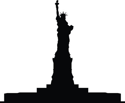 statue of liberty silhouette Vector image or clipart