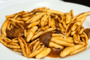 Cavatelli pasta with beans - Cavatelli e fagioli is a traditional Italian dish originating from Basilicata Italy