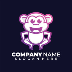 monkey outline design logo