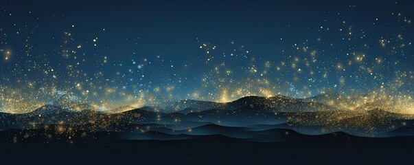 Magic night dark blue sky with sparkling stars. Generative AI