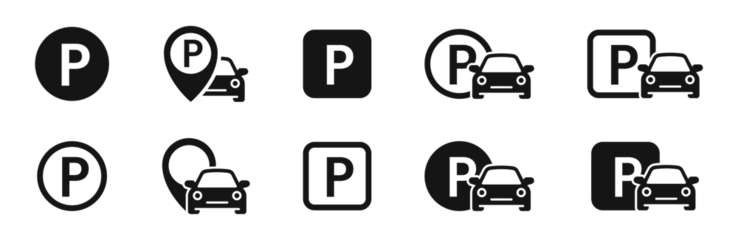 Foto op Plexiglas Car parking sign. Car parking vector icons. Parking sign set. EPS 10 © Vlad Ra27