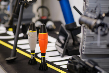 A training rocket launcher filled with pyrotechnics, used to safely simulate an explosion during training exercises.