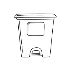 trash bin in doodle style. trash can vector sketch illustration