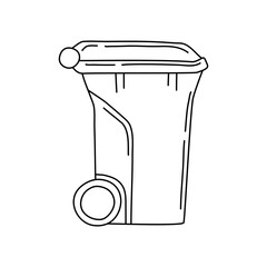 trash bin in doodle style. trash can vector sketch illustration