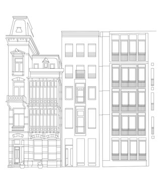 line art buildings cityscape architecture clip art preview