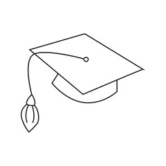 Vector illustration of graduation cap in doodle style