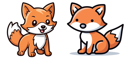 Cute cartoon fox image vector illustration