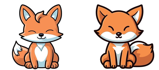 Cute cartoon fox image vector illustration