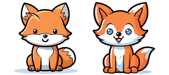 Cute cartoon fox image vector illustration