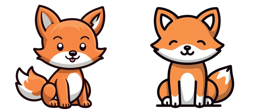 Cute cartoon fox image vector illustration