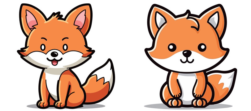 Cute cartoon fox image vector illustration