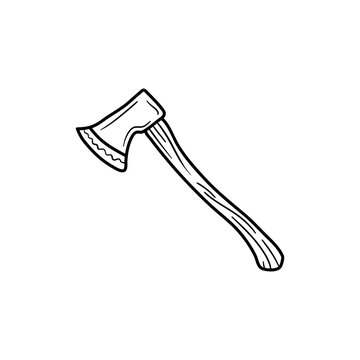 Pickaxe vector icon. Pickaxe symbol in cartoon style. Isolated on white background.