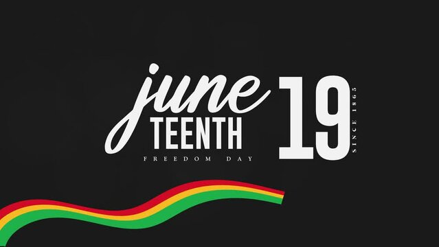 Juneteenth Independence Day June 19. Freedom Day Motion graphic animation 4K footage.