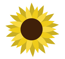 Sunflower icon isolated on white background.