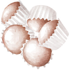 Cupcakes watercolor illustration