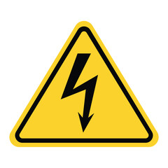 high voltage warning sign yellow triangle warning symbol