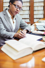 Lawyer doing research in chambers 