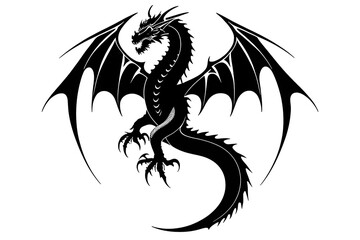 dragon tattoo, transparent PNG background, generative ai © Alena Vilgelm