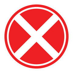 forbidden sign for vehicle to enter cross line
