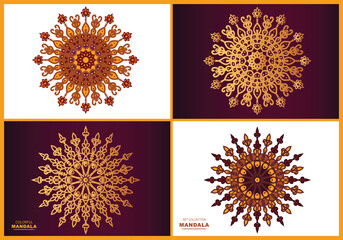 Set collection for mandala coloring book . Decorative round circle art ornaments design. luxury mandala template.