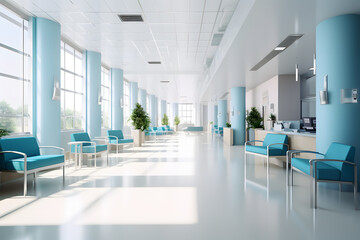 Naklejka na ściany i meble lobby of Healthcare clinic Hospital Equipment Modernizing the Experience ai generated art Generative AI