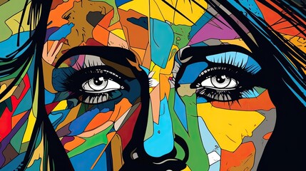 pop art presenting depression or mental illness health Human mind concept