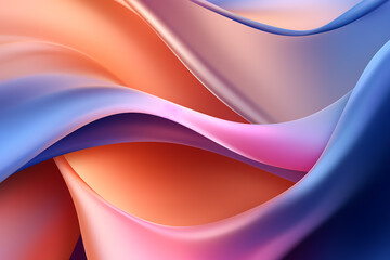 abstract 3d background wave lines peach shades gradient. Generative AI