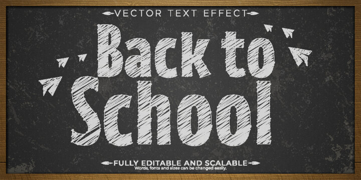 Chalk blackboard text effect, editable white and grunge text style