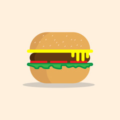 simple burger illustration vector