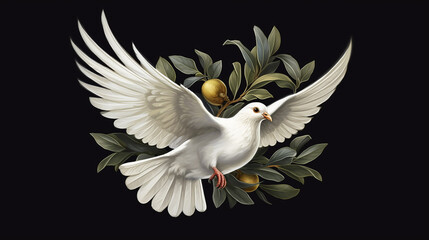 Plakat the white dove is a symbol of peace. generative ai