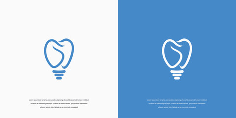 logo Tooth and Light Bulb Concept