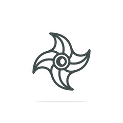 Obraz premium Shuriken Ninja Cartoon Vector Icon Illustration. Ninja Flat Cartoon Style