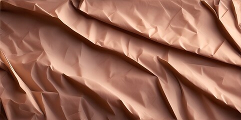 Obraz premium Textured paper background from a brown sheet of crumpled paper.