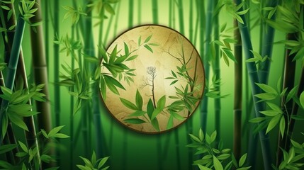 Fototapeta premium World bamboo day background banner poster with white bamboo on september 18 th, Generative Ai