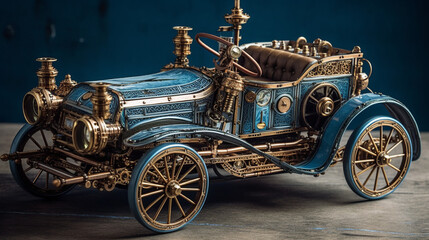 Fototapeta na wymiar old car, generative, ai, steampunk, retro, vintage 