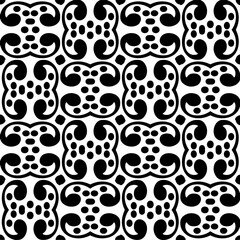 
Vector monochrome pattern, Abstract texture for fabric print, card, table cloth, furniture, banner, cover, invitation, decoration, wrapping.seamless repeating pattern. Black  color.