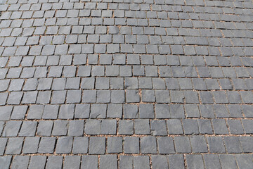 harmonic pattern of grey cobble stones