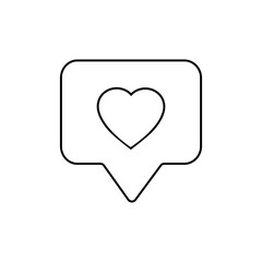 Social media heart line vector icon. Editable Stroke. Best for graphic design and digital poster.