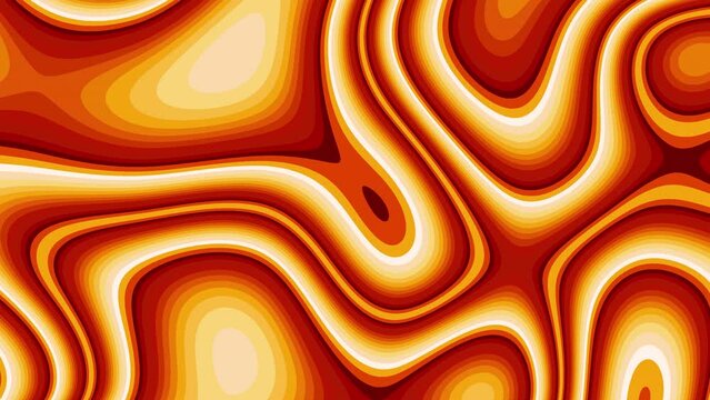 Red and yellow gradient paints mixing irregular, 4K motion loop background. 