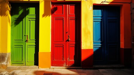 Colorful doors, Generative AI