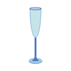 Dishes. A glass, champagne.