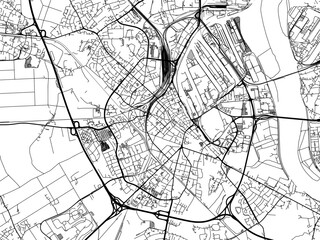 Fototapeta na wymiar Vector road map of the city of Neuss in Germany on a white background.