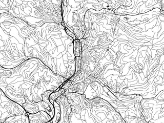 Vector road map of the city of  Siegen in Germany on a white background.