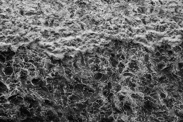 sea waves foam drone view abstract background ocean top
