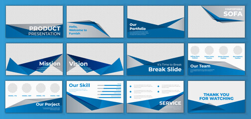 PowerPoint and keynote presentation slides design template Vector infographics elements for presentation slides, Product report, web design and banner, company presentation - obrazy, fototapety, plakaty
