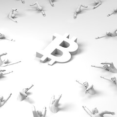 ビットコインマークを目指すビジネスマン達