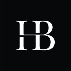 vector simple and modern letter hb logo